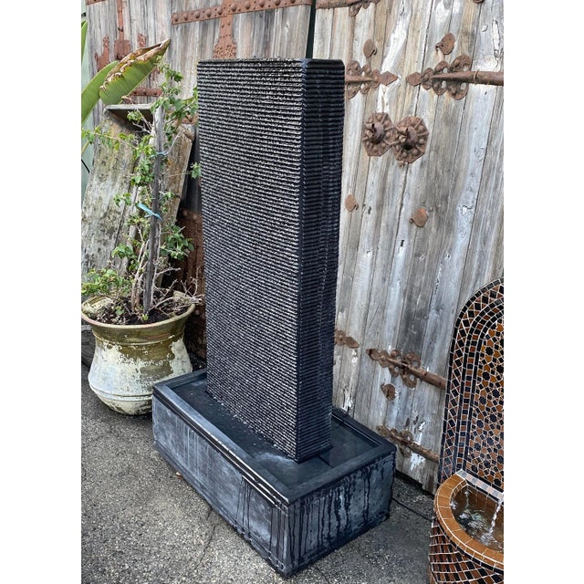 Slate Grey Ripple Fountain For Sale - Image 4 of 6