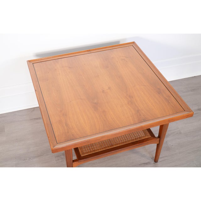 Mid-Century Modern Drexel Declaration 881-341 Walnut & Cane Coffee Table Kipp Stewart and Stewart MacDougall For Sale - Image 3 of 7
