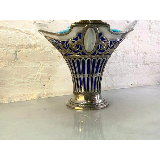 19th Century 19thC Silver Plate Flower Basket W/Glass Insert - Antique For Sale - Image 5 of 18