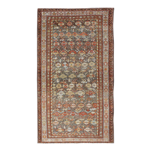 Antique Persian Qashqai Rug With Tribal Patterns Warm Earthy Tones 5'0 X 8'10