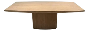 1970 Travertine and Brass Dining Table by Willy Rizzo