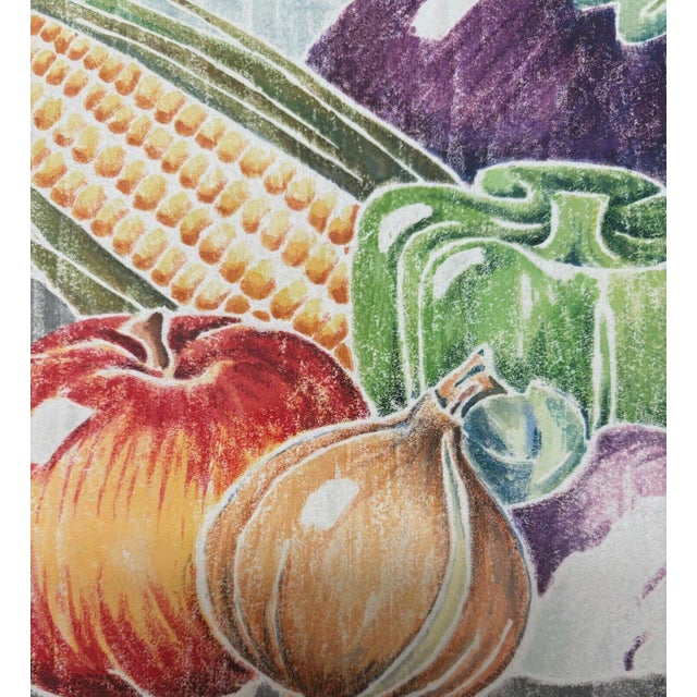 Vintage E.f. Cramer Harvest Still Life Fruit & Veggies White Line Woodcut Print For Sale - Image 10 of 10