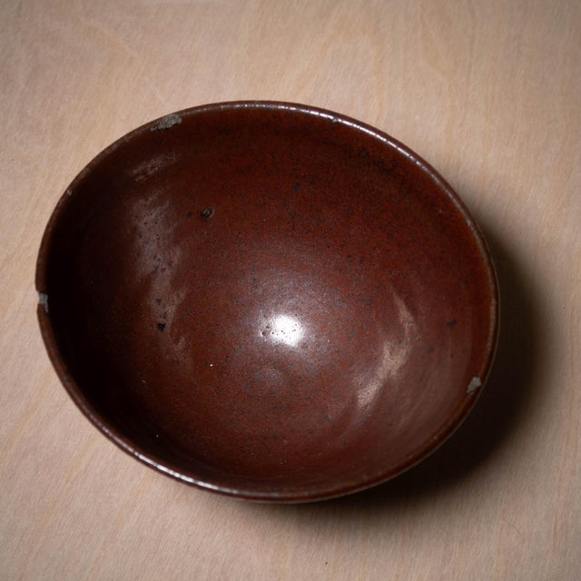 Late 20th Century Handmade Red Earth Tone Ceramic Bowl For Sale - Image 4 of 9