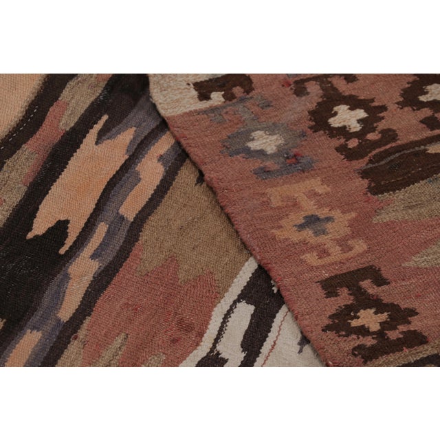 Beige Vintage Persian Kilim Runner, Tribal Rug With Playful Chevrons - Rug & Kilim For Sale - Image 8 of 8