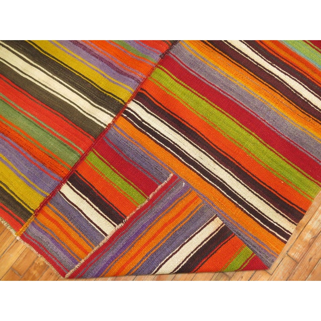 Late 20th Century Zabihi Collection Kilim Gallery Runner - 5'5" x 11'8" For Sale - Image 4 of 8