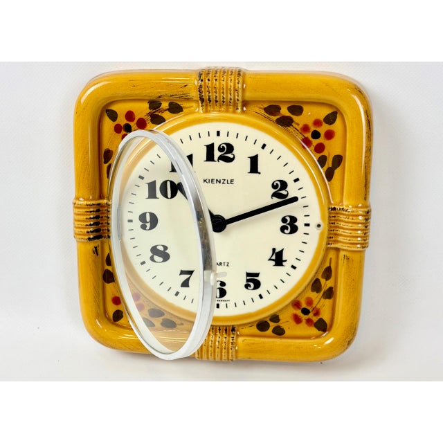 Vintage Ceramic Kitchen Wall Clock from Kienzle, 1960s, in Flawless conditions. Designed 1960 to 1969 This piece has an...