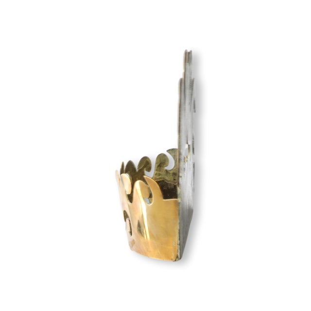 Victorian Brass Crown Wall Pocket For Sale - Image 4 of 7