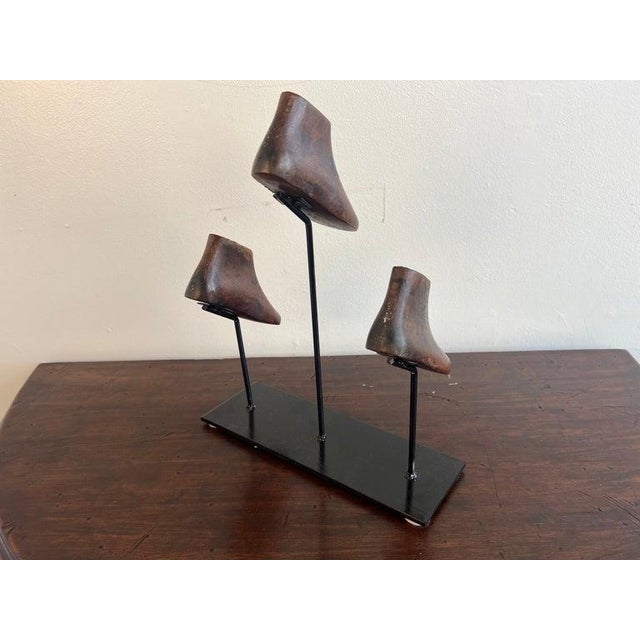 Set of Vintage Shoe Forms Mounted on Iron Base For Sale In Los Angeles - Image 6 of 9