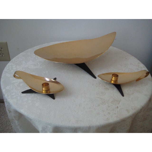 Mid-Century Modern Atomic Table Console/Candle Holder Set - 3 Pieces For Sale - Image 13 of 13