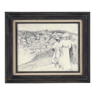 "Yesterday's Ladies" Figurative Drawing by Virginia J Hughins For Sale