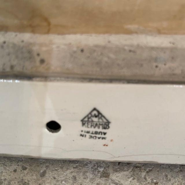 Anton Klieber Mirror Frame Im Art Deco Style With Two Female Figures and Curtain, a Lantern and Green Plants,Keramos, Vienna, 1949 For Sale - Image 11 of 12