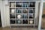 Modern square cube design display shelf. Double sided beautiful elm wood vintage grey distressed patina. Spacious shelf...