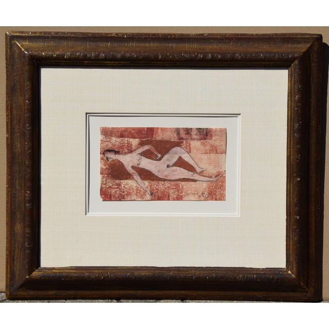 Modern Victor Bauer, Reclining Nude, 1932, Pencil & Watercolor & Paper, Framed For Sale - Image 3 of 12