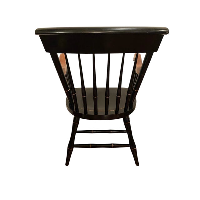 Mid 20th Century Mid 20th Century Vintage Nichols & Stone Brown University Collegiate Windsor Chair With Gold Accents For Sale - Image 5 of 10
