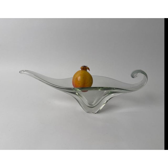 Exquisite, unique Murano glass bowl, hand-crafted by an artist, in a very balanced form reminiscent of the famous Venetian...