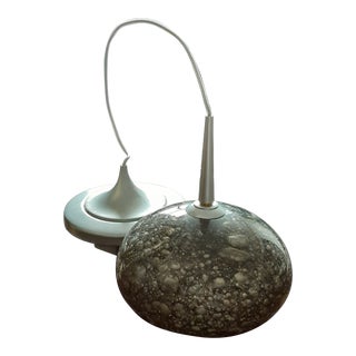 Murano Glass Contemporary Silver on Black Murano Glass Ceiling Pendant For Sale