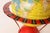 Vintage Replogle Yellow and Red Tin Litho "Globe Grams' Spinning World Globe For Sale - Image 10 of 18