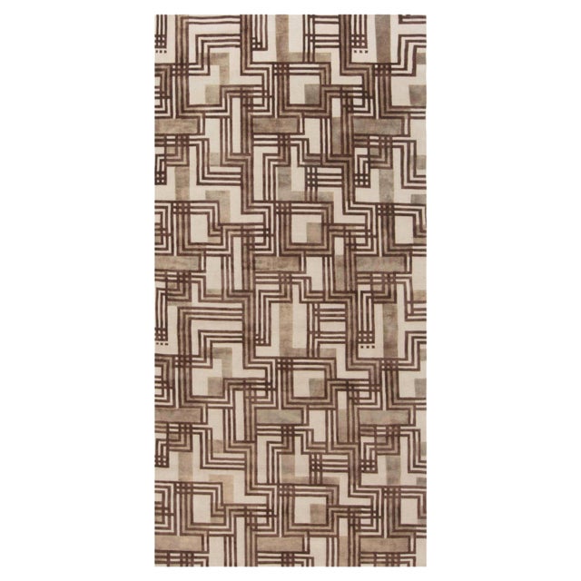 Hand-Knotted Contemporary Maze Rug in Silk and Wool by Doris Leslie Blau For Sale