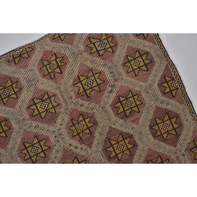 Textile 1960s Oushak Geometric Wool Kilim Rug For Sale - Image 7 of 10