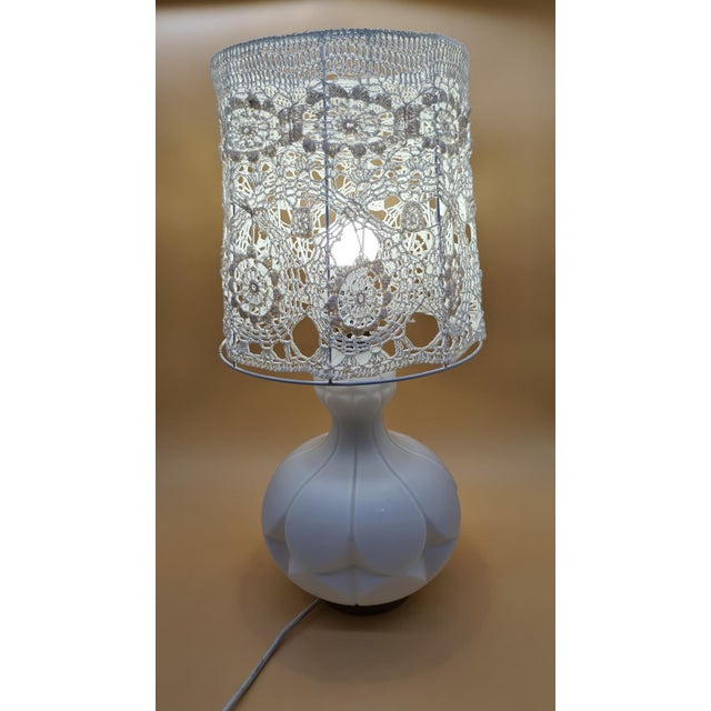 Glass Table Lamp in Ivory White Glass from Peill & Putzler, Germany, 1960s For Sale - Image 7 of 9