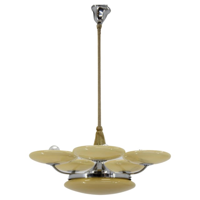 Large Art Deco Chandelier, 1930s For Sale - Image 14 of 14
