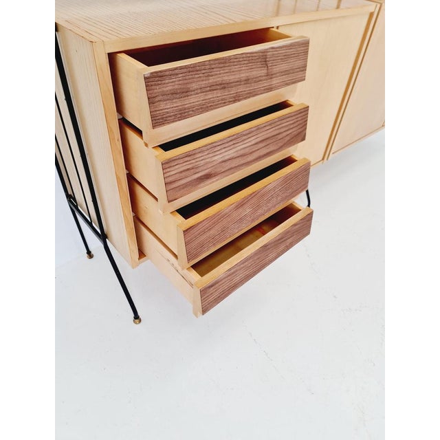 Freestanding String Shelf-System Unit Bookcase in Ash, Walnut & Metal from Koch Möbel, Germany, 1950s For Sale - Image 11 of 18