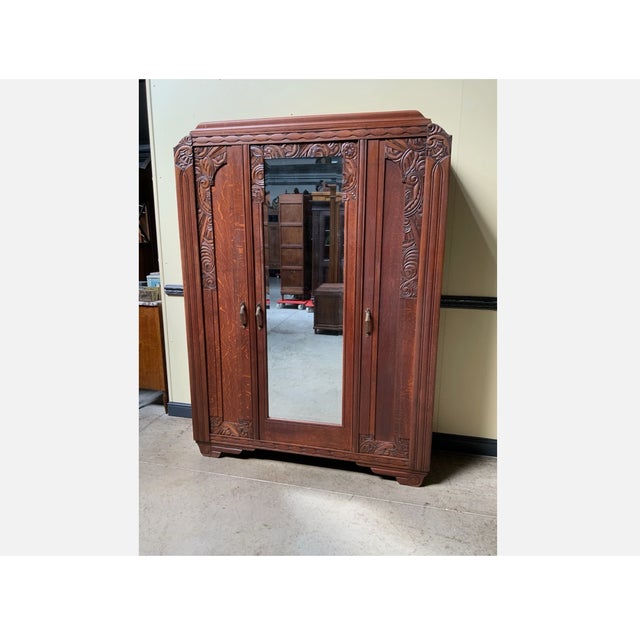 Antique Art Deco Wardrobe, 1930 For Sale - Image 12 of 12