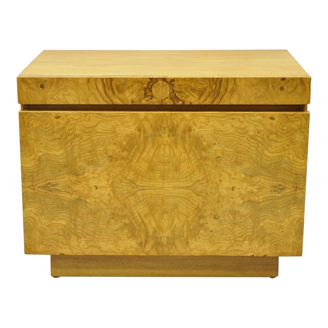 Mid Century Modern Lane Burl Wood Milo Baughman Style Nightstand Bedside Table Chairish
