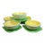 Vintage MCM Four Cantaloupe Japanese Fruit Bowls With Leaf Base-Set of 5 For Sale