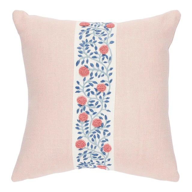 Schumacher Ashoka 18" Pillow in Rose Quartz For Sale