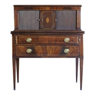 Mid 20th Century Mahogany Tambour Secretary Desk For Sale
