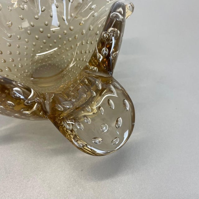 Yellow Glass Bowl Element Shell Ashtray from Barovier and Toso, Italy, 1970s For Sale - Image 8 of 17