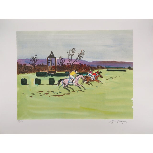 Yves Brayer, Course d'obstacles, Lithograph For Sale
