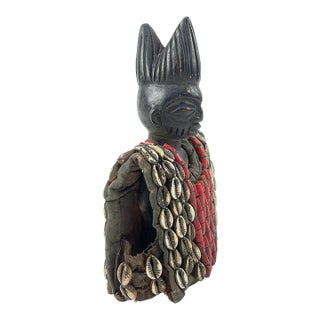 Early 20th Century Yoruba Ibeji Figure with Cowrie Shell Vest Nigeria For Sale