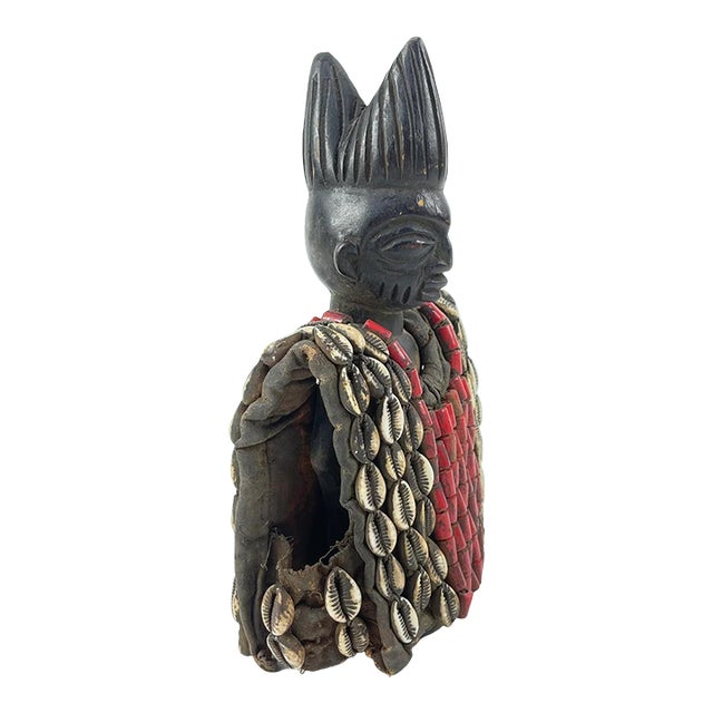 Early 20th Century Yoruba Ibeji Figure with Cowrie Shell Vest Nigeria For Sale