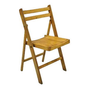 Mid 20th Century Vintage Wood Slat Seat Mid Century Modern Folding Dining Game Chair