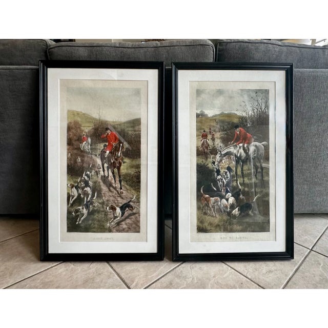 Traditional Pair Antique Alfred Charles Havell Fox Hunting Engravings, Framed For Sale - Image 3 of 12