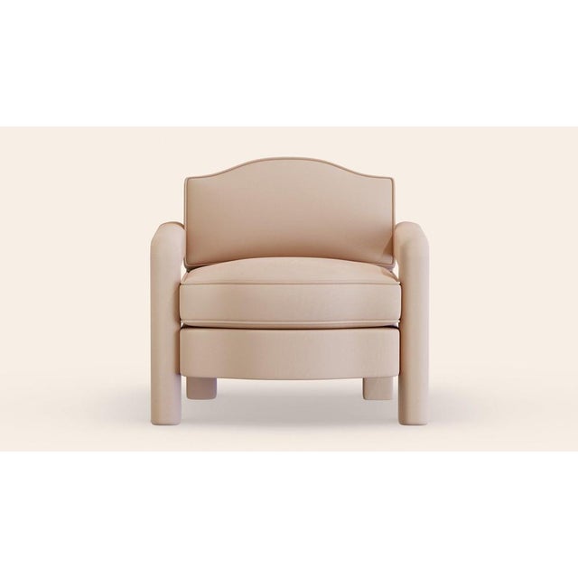 Rose Linen Elio Lounge Chair by Ceraudo For Sale - Image 4 of 7