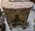 Louis XVI style wood console table, 19th century marble top relief carvings four fluted columns