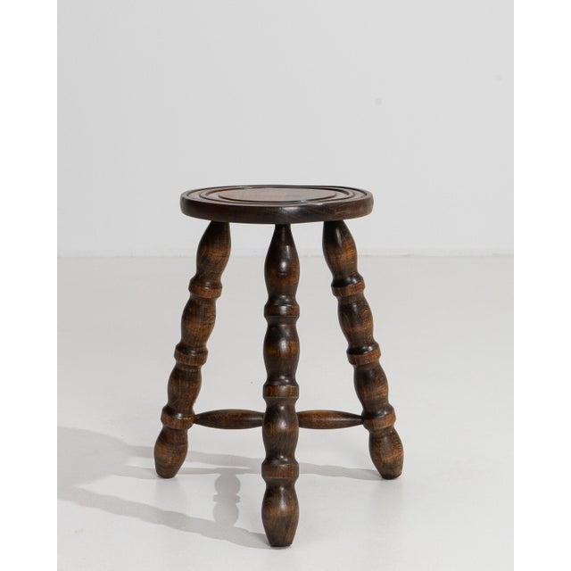 Brown 1970s French Bobbin Stool For Sale - Image 8 of 12