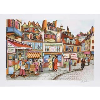 Ari Gradus, "Sidewalk Cafe," Lithograph For Sale