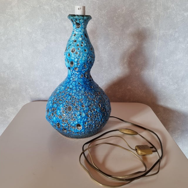 Glacier Enamel Table Lamp by Charles Cart, 1960s For Sale - Image 4 of 10