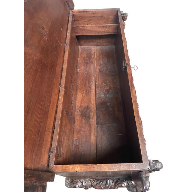 Wood Antique Renaissance Cassone in Walnut, 1580 For Sale - Image 7 of 10