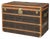 Antique 20th Century Courier Trunk in Chevron Canvas from Goyard, France, 1900s For Sale