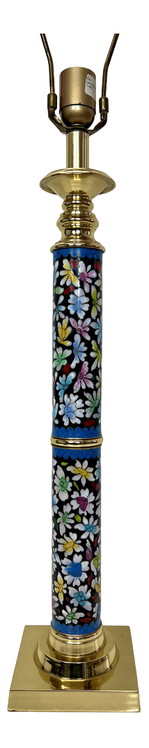Cloisonne Enamel Table Lamp in Robert Kuo Style, 1980s