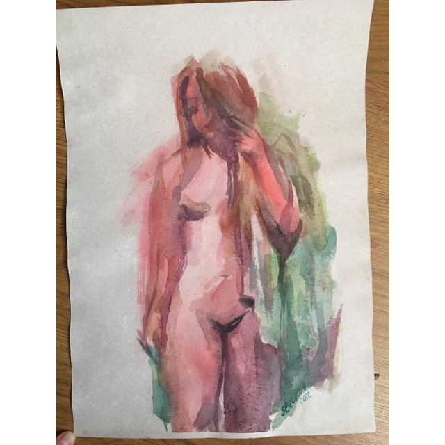 2020s Contemporary Original Expressionist Female Nude Watercolor Painting by Valeriya Serova For Sale - Image 5 of 10