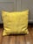 Creamy sail cloth fabric on back, envelope insert, down pillow insert. Has cool textured textile on front in canary yellow