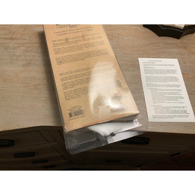 1970s Attributed to Jean Dubost Laguiole Steak Knives Set of 6 For Sale - Image 9 of 9