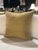 Vintage Tan & Brown Woven Square African Decorative Pillow. Woven raffia and golden silk backing. Feather/down insert...