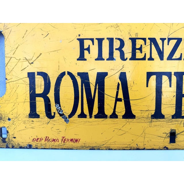 Vintage Italian Double-Sided Metal Train Route Sign: Roma Termini to Firenze SMN, 1970s For Sale - Image 14 of 17